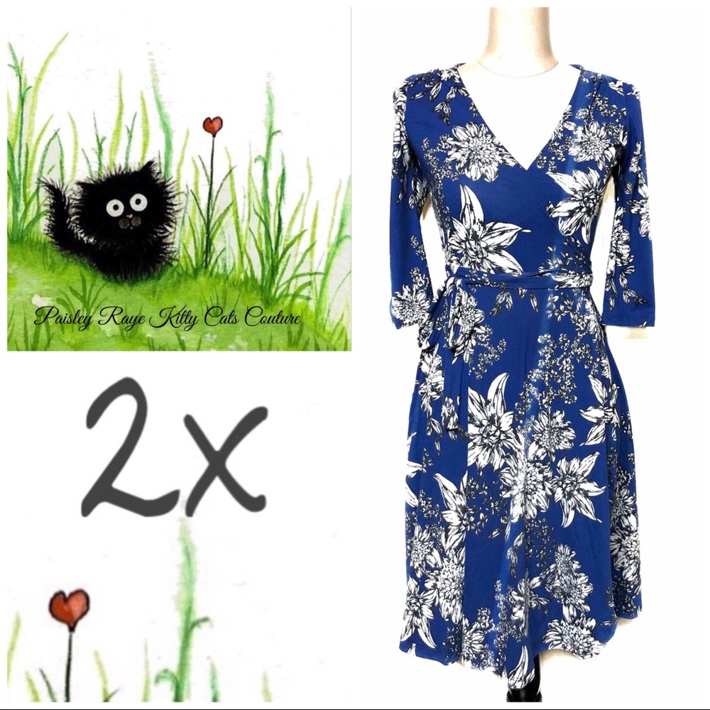 Classic Floral Wrap Dress with POCKETS!